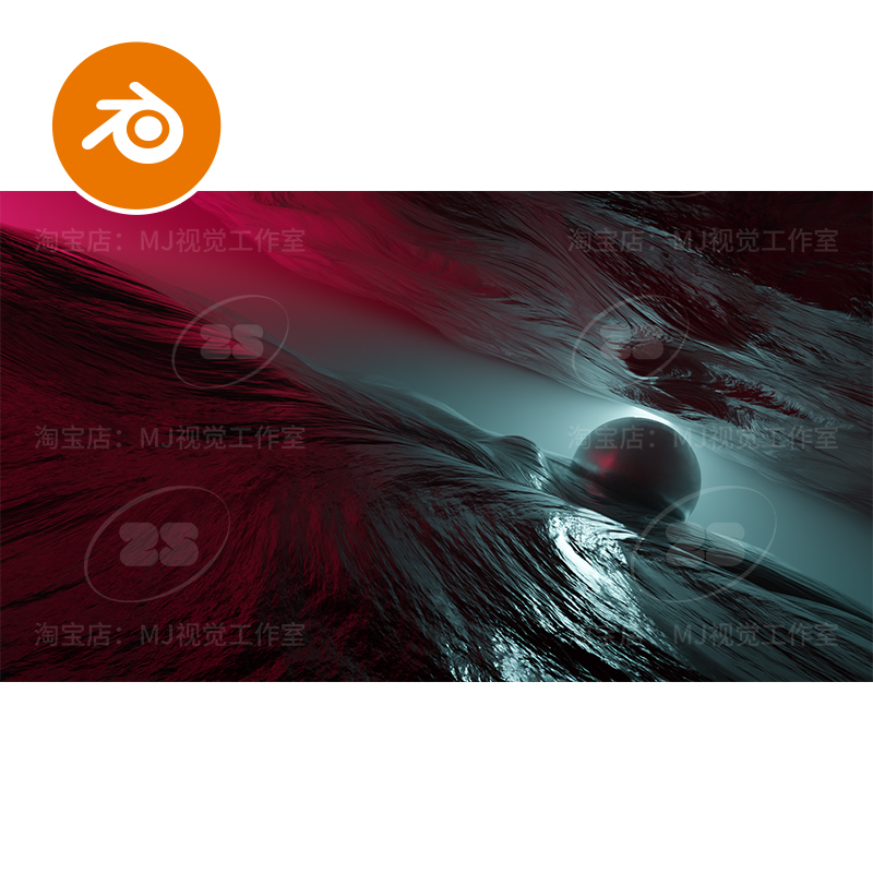 blender科技抽象艺术漩涡球黑暗概念海面流动液体场景模型2965