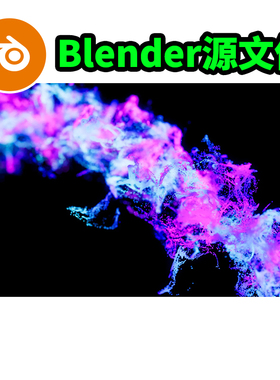 Blender抽象霓虹粒子紫色动画渐变市场微观随机变化渲染概念3347