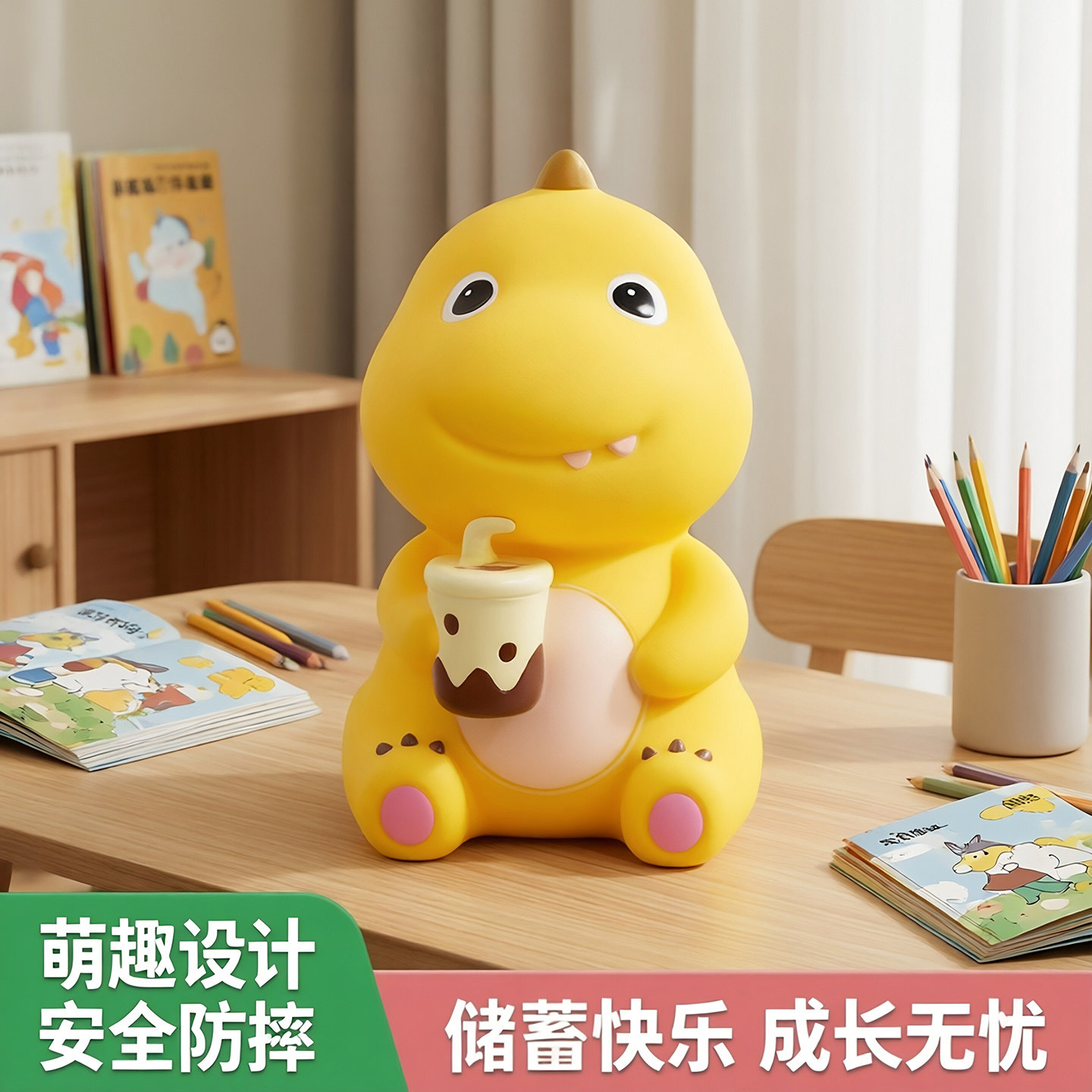 大号奶茶恐龙存钱罐只进不出儿童防摔储蓄罐2026年新款男孩子礼物