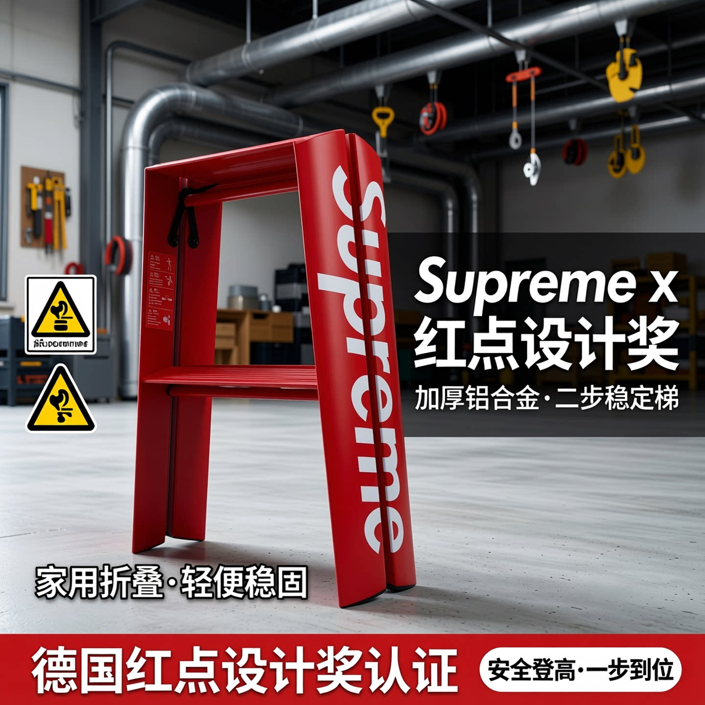 家用梯子小型轻便superme家庭折叠梯子置物架拍照便携式人字梯