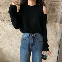 Real shot real price ~ off the shoulder sweater loose jacket sweater