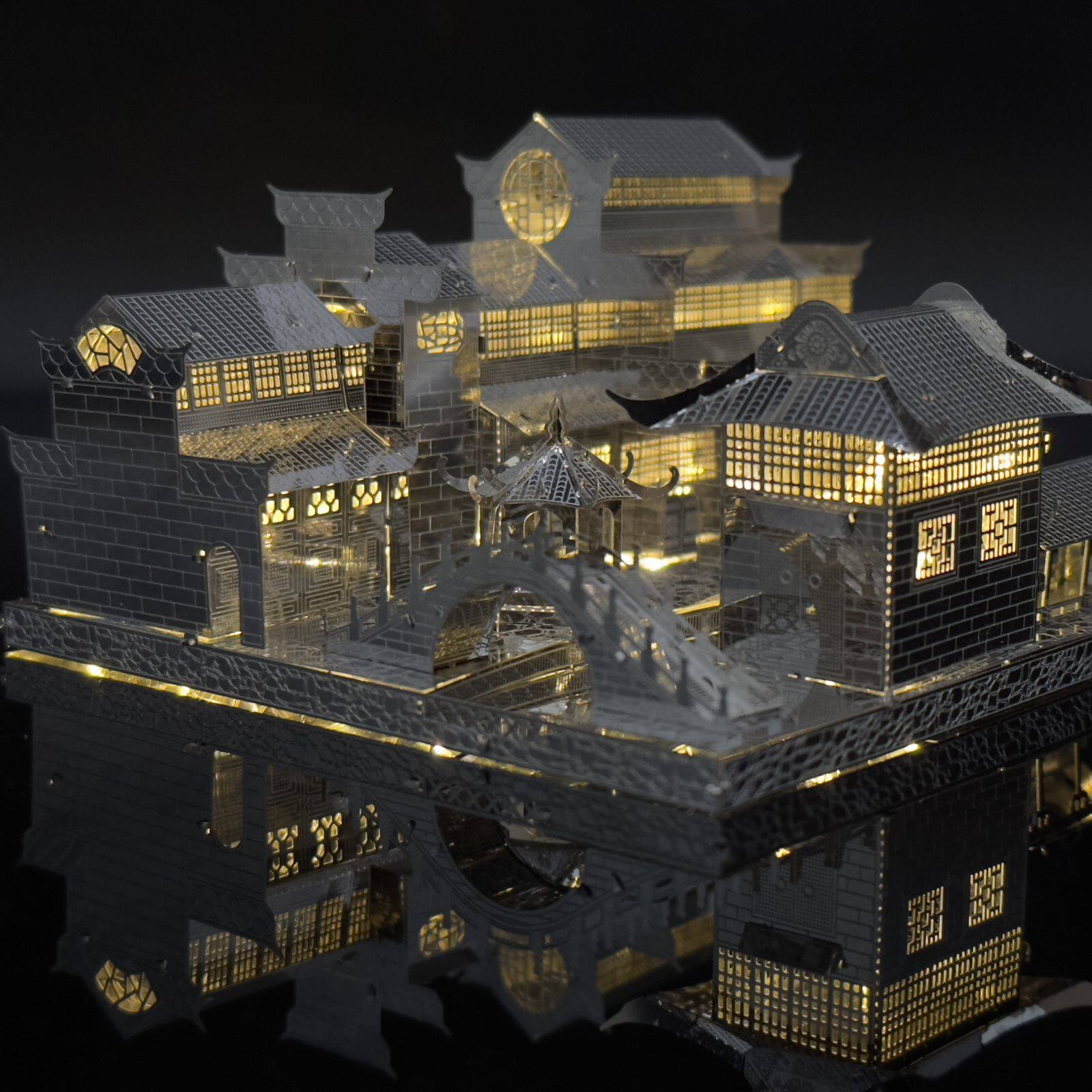강남 워터 타운 금속 퍼즐 3D 입체 건축 모델 DIY 수제 장난감 크리 에이 티브 생일 선물 작은 장식품