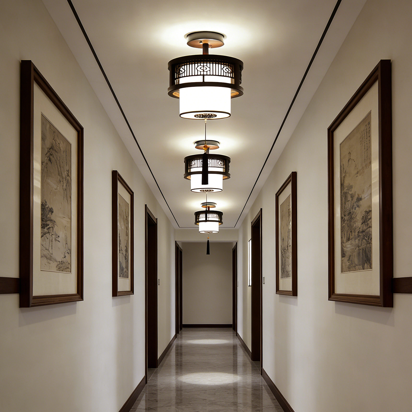 新中式吊灯过道走廊玄关卧室客厅实木复古茶楼餐厅饭店包间吸顶灯,家装灯饰光源,床头/玄关/吧台/过道吊灯,淘宝优惠券,粉丝福利购,淘宝优惠卷