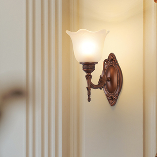 美式简约复古壁灯床头壁灯简约卧室主卧中古风客厅背景墙书房墙灯