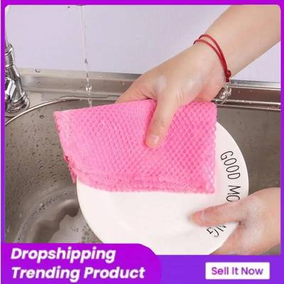 Dish Washing Net Cloths Screen Cleaning Wipes Durable Mesh D