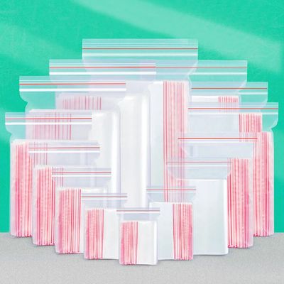 100Pcs/Lot Clear Stand Up Pouch Plastic Zip Lock Bags Zipper