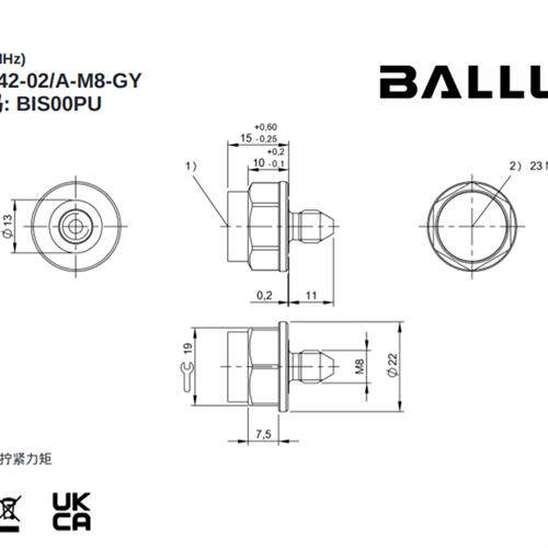 高频数据载体 BIS00PU BIS M-142-02/A-M8-GY