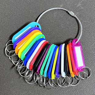 不锈钢丝圈钥匙扣环收纳可标记中介手提分类锁匙圈标签牌串出租房