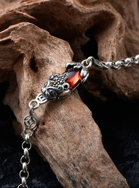 925银红色招财貔貅女款手链