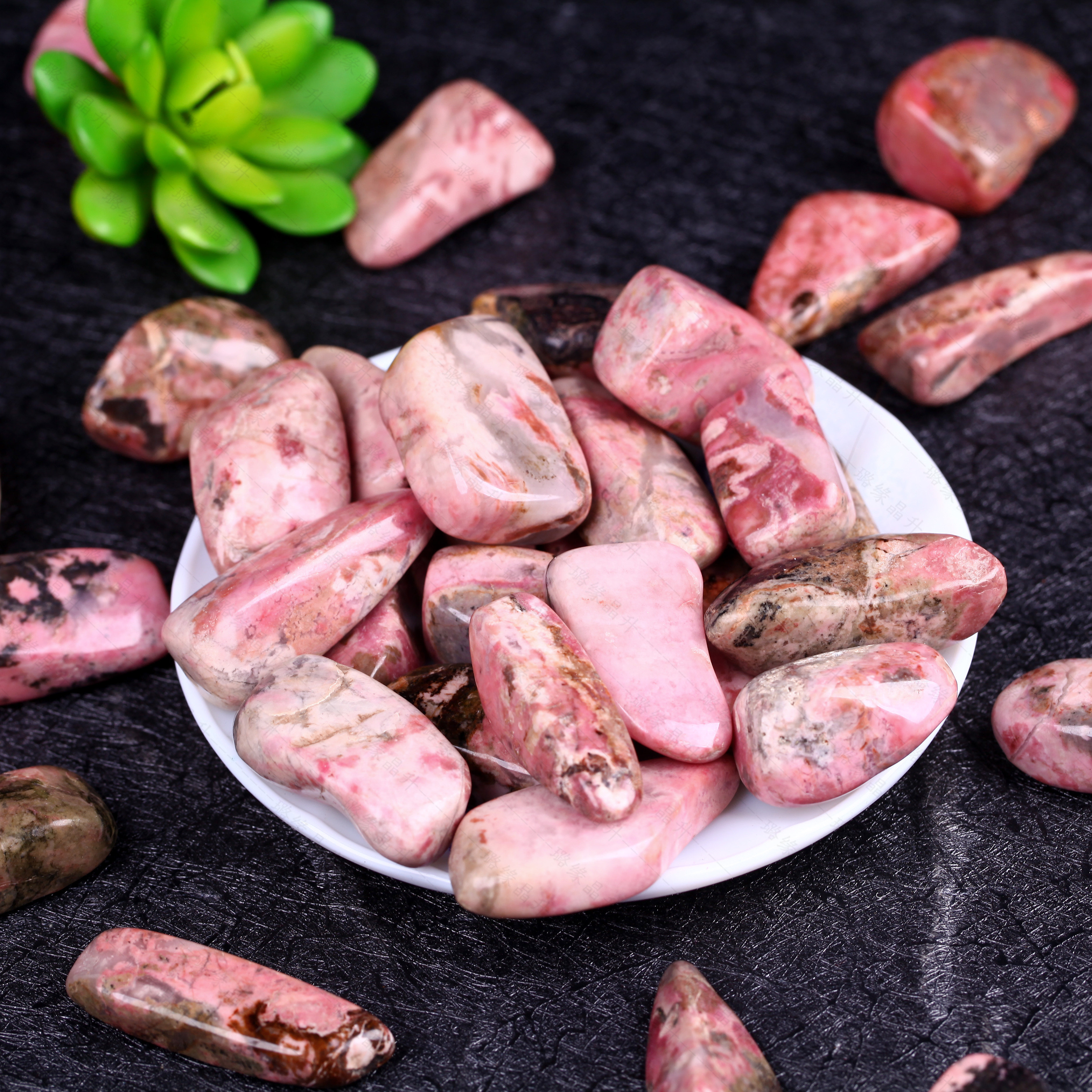 天然蔷薇辉石随形碎石大颗粒蔷薇原石摆件鱼缸花盆造景装饰小石子