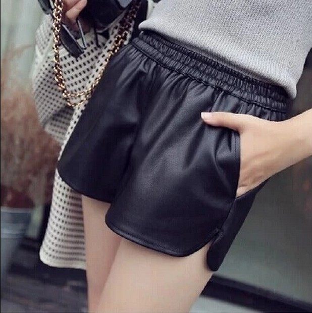 春秋皮短裤新款pu皮裤女短裤靴裤韩版宽松高腰休闲大码外穿阔腿裤在类目 女装/女士精品, 裤子, 休闲裤中 - 来自Buy2taobao.com提供专业的淘宝代购服务