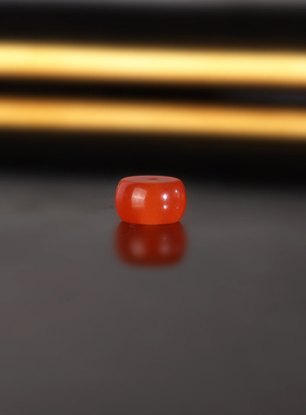 原矿天然保山冰红南红隔珠7.3x4.3mm 426号 河湾冰红散珠配珠精工