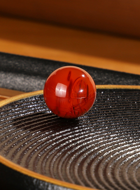 原矿天然川料瓦西南红散珠13.6mmCD31火焰红配珠满肉单颗圆珠配饰