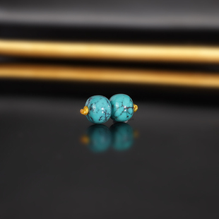 原矿高货铁线绿松老型珠散珠 754号 7x5.8mm 高瓷蓝 一物一图