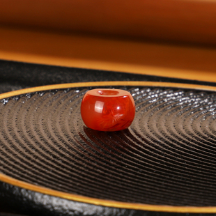 天然南红散珠GPD7 直径11.6mm 川料隔珠火焰红配珠单珠顶珠大孔