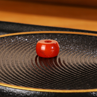 天然南红散珠GPD18 直径10.6mm 川料隔珠火焰红配珠单珠顶珠大孔