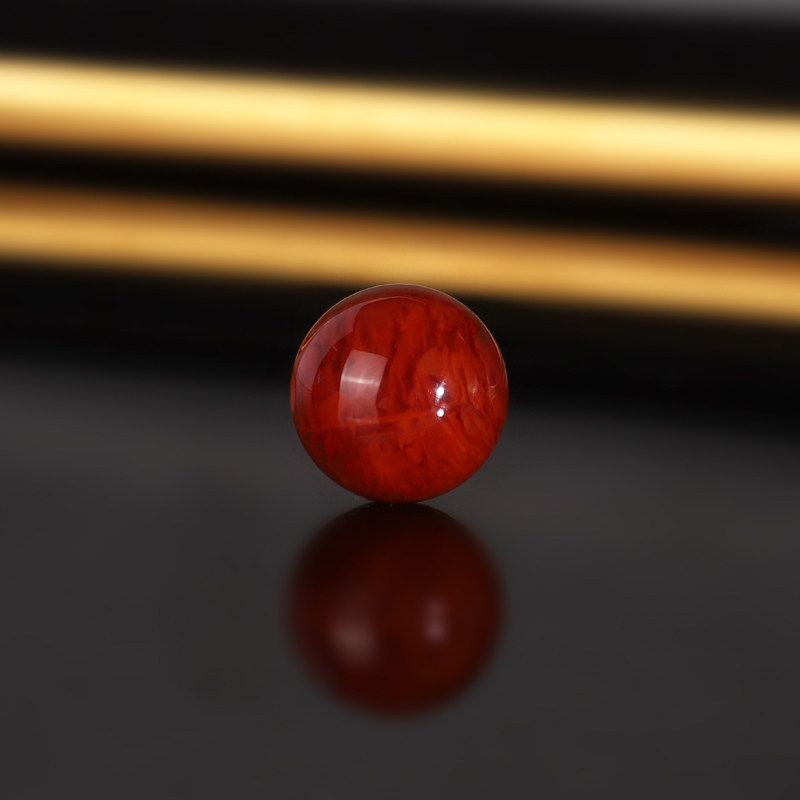 天然南红火焰散珠直径10mm 2154号 高货毕业级满肉火焰妖花配珠