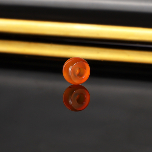 天然河湾冰红隔珠8.2x5mm 2551号 大孔珠 保山南红配珠散珠隔珠