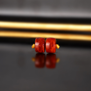 原矿天然瓦西南红直切散珠10x6.3mm ZGH24 火焰红南红配珠隔珠