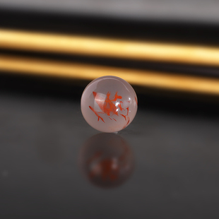 川料南红散珠B128 冰飘南红单珠飘花高冰荔枝栋配珠 直径11.8mm