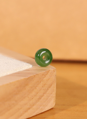 俄料碧玉面包圈甜甜圈 444号 直径8.1x4.1mm 碧玉和田玉隔珠散珠
