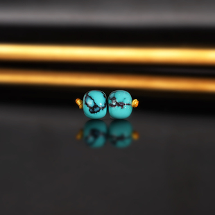 原矿高货铁线绿松老型珠散珠 2300号 6.7x5.7mm 高瓷蓝 一物一图