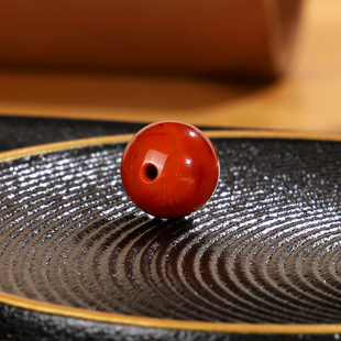 天然南红散珠C20 直径11.8mm高货毕业级川料满肉火焰配珠单珠大孔