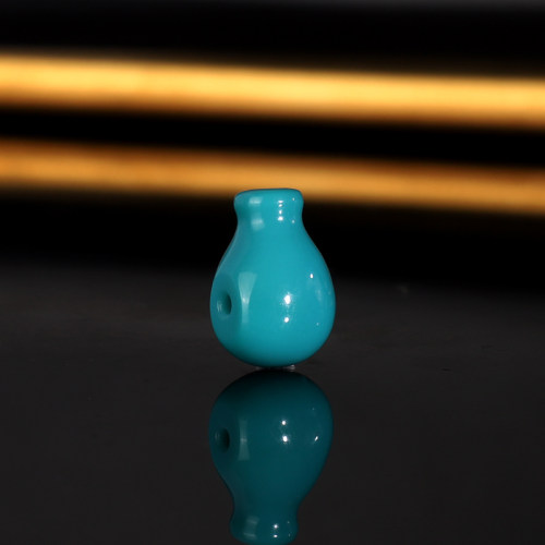 天然绿松石美国蓝松睡美人一体三通佛头GT3 直径7.4x11.5x7.1mm