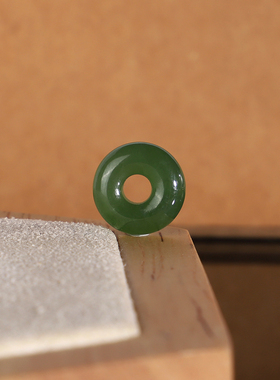 天然俄料碧玉散珠面包圈 11.7x4.3mm 2347号 阳绿和田玉配珠隔珠