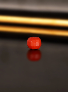 原矿天然瓦西老型无相珠南红散珠8.8x7.4mm 1021号 毕业级配珠