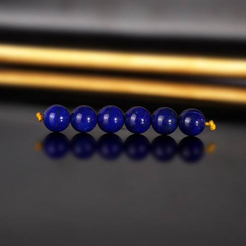 天然阿富汗青金石散珠 6.2mm 1406号 帝王蓝青金配珠隔珠