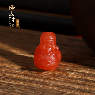 原矿保山南红散珠 财神 佛头 哑光精工苏工天然南红配饰背云配珠