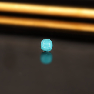 原矿天然高货绿松老型珠散珠 百香籽 5.5mm 1026号 高瓷蓝绿色