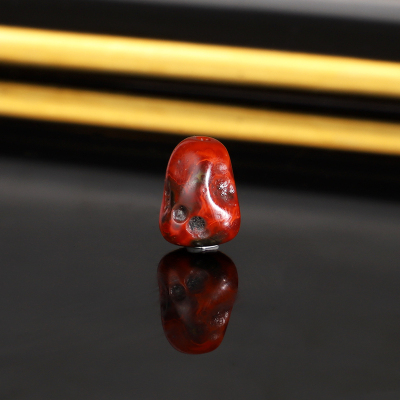 天然川料铁皮包浆南红随型珠散珠 直径9x12.2x8mm BS11 配珠