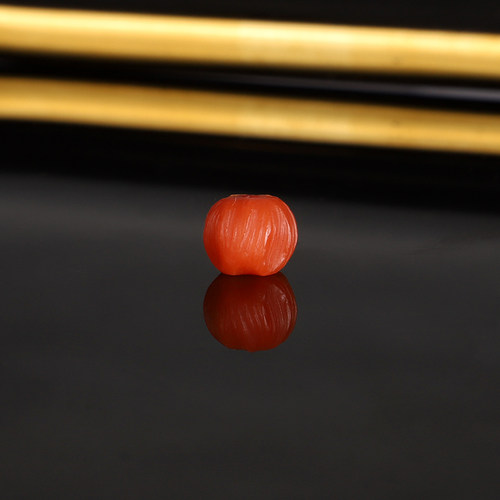 天然保山南红百香籽隔珠散珠 8x6.6mm 3011号 满肉配珠 一物一图