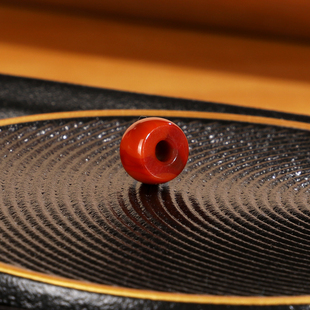 天然南红散珠GPD27 直径9.7mm 川料隔珠牛血红配珠单珠顶珠大孔