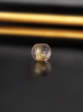 天然水晶巴西发晶散珠 8.1x6.5mm 1381号 钛晶隔珠精工配珠