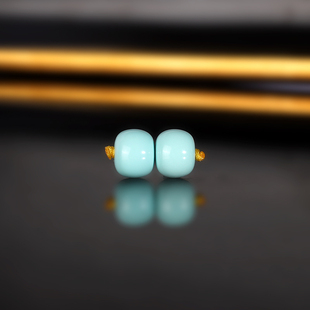 原矿毕业级高货绿松老型珠散珠 326号 7.7x6.3mm 高瓷果冻料配珠