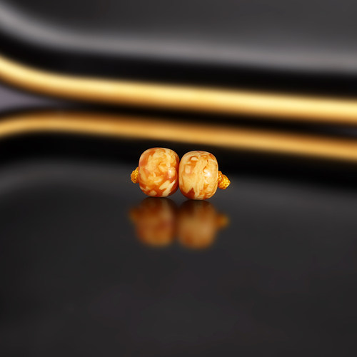 天然云端老蜡老型珠 692号 直径8.3x6.5mm 古董老蜜蜡配珠散珠