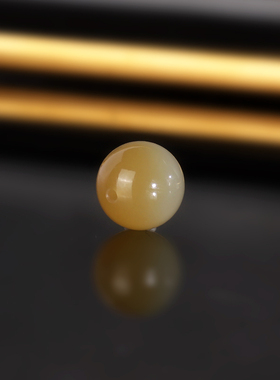 天然新疆且末糖料和田玉糖白散珠10mm 2196号 羊脂玉单珠配珠隔珠