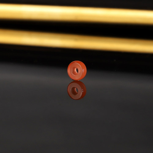 天然保山河湾冰红隔珠散珠 5x2.2mm 3258号 精工南红隔片配珠