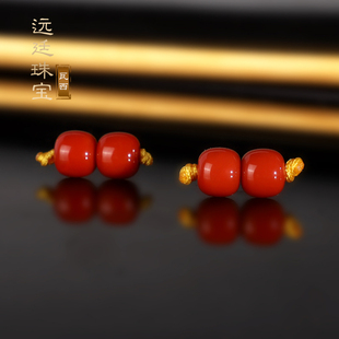 原矿天然瓦西南红老型珠散珠4-12mm 毕业级南红配珠单珠隔珠腰珠
