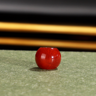 收藏川料南红隔珠桶珠火焰纹9.1x7.5mm 大孔珠精修配珠满色满肉