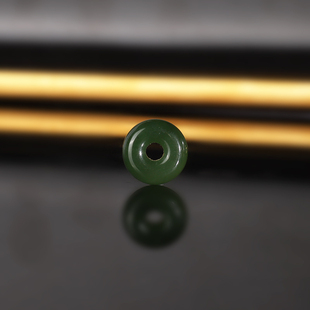 天然俄料碧玉面包圈10x4mm 1544号 大孔珠 和田玉阳绿散珠配珠