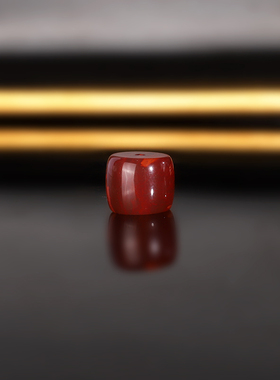 原矿天然川料南红直切散珠 直径10x8.3mm 447号 牛血红火焰配珠