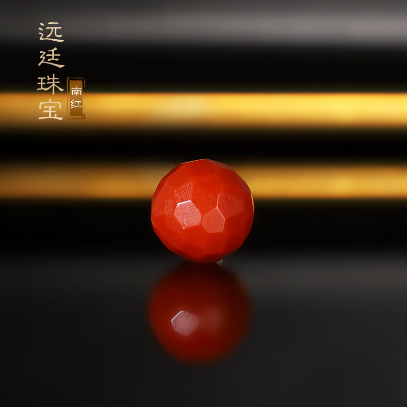 天然瓦西南红无相珠散珠 苏工精雕 柿子红满色满肉配珠单珠隔珠