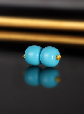 原矿天然绿松石老型珠散珠8mm GL40-53 玉化高瓷天花板配珠隔珠