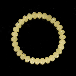 天然新疆若羌黄口隔珠手串8mm 59号 高货毕业级鸡油黄算盘珠手链