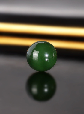 天然俄料碧玉散珠13mm 104号 羊脂玉老坑碧玉辣绿色配珠单珠隔珠