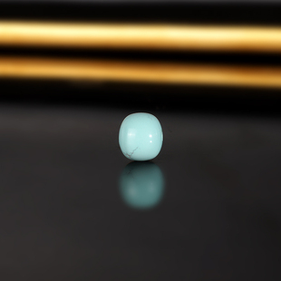 原矿天然绿松老型珠散珠 8x7.2mm 862号 高瓷蓝绿 少铁线 配珠